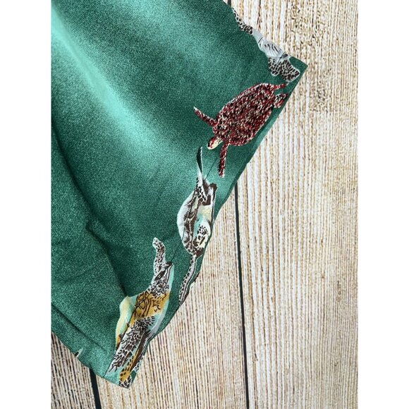 Men Graphic Coral Reef Shirt Button Front XL Tropical Fish Hawaiian 100% Cotton - Picture 5 of 11